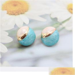 Stud Earrings Jewellery Brand Retro Texture Colour Enamel Glaze Eardrop Female Sier Needle Drops Oil 10 Drop Delivery Dhgarden Dhslx