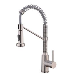 Brass Kitchen Sink Faucet Brushed Gold Pull Down Kitchen Faucets Single Handle Mixer Tap 360 Rotation Torneira Cozinha Mix Taps