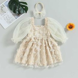 Girl's Dresses Ma baby Dress bayi perempuan Gaun lengan Puff kupu-kupu kain Tutu untuk pesta ulang anak cewek