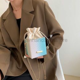 Drawstring Trendy Women's Bag 2023 New Drawstring Chain Car Sewing Water Bucket Bag PU Crossbody Bag Women's Small Bag Colorful Shoulder Bagstylishhandbagsstore