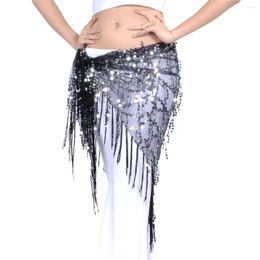 Stage Wear Style Belly Dance Costumes Sequins Tassel Hip Scarf For Women Dancing Belt 15 Kinds Of Colors