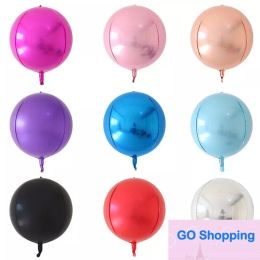 20pcs Rose Gold Silver 4D Large Round Sphere Shaped Foil Balloons Baby Shower Wedding Birthday Party Decorations Air Ball Wholesale
