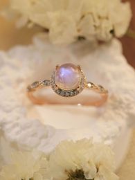 2023 New Simple and Individualized Big Gem Ring, Small Design, Colorful Treasure Ring, Natural Stone Micro Diamond Embedding