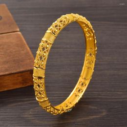 Bangle High Quality Gold Plated 65MM Fashion Europe Dubai Wedding Ethiopian Classic Nicely Cute Bracelet Women Birthday Gift