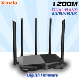 Routers Tenda AC1200 DualBand Wireless Router Wifi Repeater with 56dBi High Gain Antennas Wider Coverage AC7 wifi extender 230808