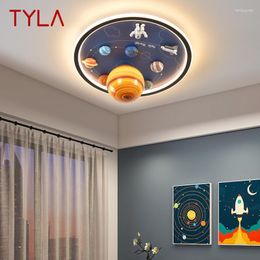 Ceiling Lights TYLA Children's Planet Lamp LED Creative Cartoon Light For Home Decor Kids Room Kindergarten With Remote Control