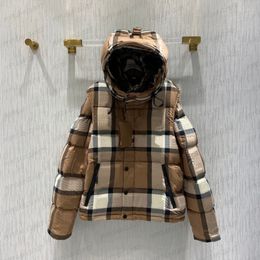 Gentleman Removable Sleeves Down Jacket Classic Striped Plaid Super Warm Hooded Coat Womens Designer Winter Parka Outwear Down Vest High Quality SML