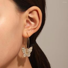 Hoop Earrings Stylish Crystal Butterfly Statement For Women Hip Hop Simple Rhinestone Animal Wholesale Girl Jewellery