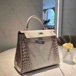 All handmade handbag Designer shoulder bag with rare imported Nile special leather diagonal bag with premium gift box