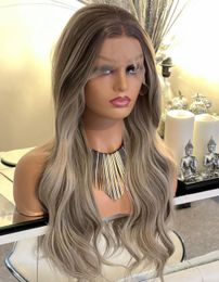 Brazilian Human hair Custom Colour Milk tea grey 150% 13*4 Lace front Wig