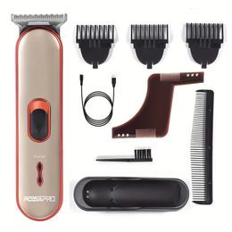 Professional Electric Hair Clipper: USB Rechargeable, Portable & Powerful Trimming for Beards & Hair