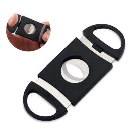 Portable Cigar Cutter Plastic Blade Pocket Cutters Round Tip Knife Scissors Manual Stainless Steel Cigars Tools FY5319