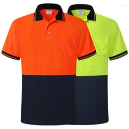 Men's Polos Summer Cargo Polo Shirt Men Short Sleeve Turn Down Collar Contrasting Color For Plus Size S-XXXL