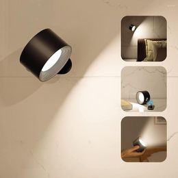 Wall Lamp USB Rechargeable LED Light Touch Control Cordless Mounted Sconce Lights For Bedroom Study Room Reading Lamps