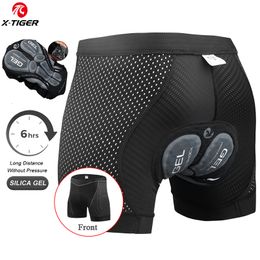 Cycling Shorts X-TIGER Cycling Shorts Men's Cycling Underwear Breathable Mesh Riding Underpant Gel Pad Shockproof Bike Shorts Bicycle Underwear 230807