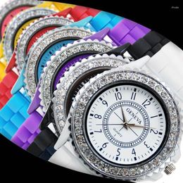 Wristwatches Sdotter Geneva Watches For Women Luxury Fashion Quartz Watch Ladies Silicone Bracelet Drop