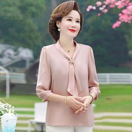Women's Blouses Spring Female Clothing Middle-Aged Elegant Fashionable Pullover Chiffon Shirt & Blouse