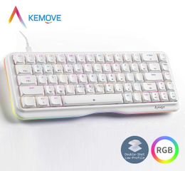 KEMOVE K68SE Wired 60% Gaming Mechanical Keyboard RGB Backlit/Lighting Strip Blue Switch DSA Profile PBT Keycaps For Windows/Mac HKD230808