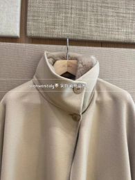 Women Cloaks Autumn and Winter loro piana Cashmere Mink Collars Cloak Black Beige