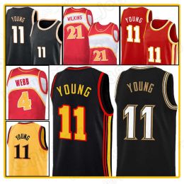 Atlanta''Hawks''Trae 11 Young Jersey Retro Spud 4 Webb Basketball Hawk Mesh Ray Giannis 34 Antetokounmpo Allen Men City Custom men women kids youth