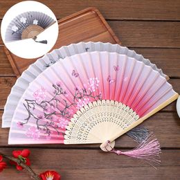 Chinese Style Products Vintage Silk Folding Hand Held Fans Chinese Pattern Art Craft Gift Wedding Party Home Decoration Dance Performances Fan