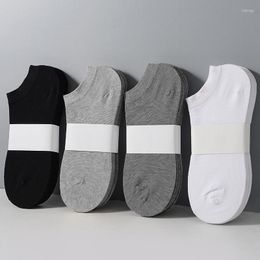 Men's Socks 5 Pairs/Lot Solid Color Business Women Men Cotton Breathable Unisex Casual Ankle White Black Gray