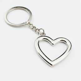 100pcs lot New Novelty Zinc Alloy Heart Shaped Keychains Metal Keyrings For Lovers 278L