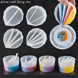 Measuring Tools 2345Grids Silicone Distributing Cup Liquid Pigment Resin Colour Mixing for DIY Epoxy Crafts Making 230807