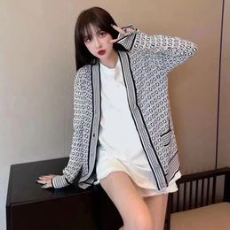 Fall Designer women sweater High-end luxury F letter full printed button cardigan Cardigan V-neck comfort and warmth