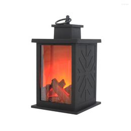 Night Lights LED Flame Lantern Lamps Simulation Fireplace Portable Lighted Flamless Lamp Courtyard Room Decor Gift
