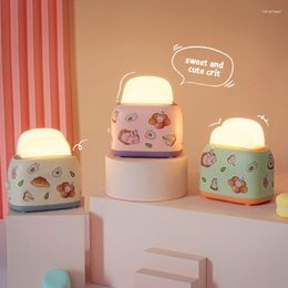 Night Lights DIY Cute Bread Machine LED Light USB Rechargeable Student Girl Heart Bedroom Atmosphere Sleeping Eye Protection Table Lamp