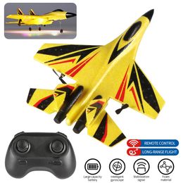 ElectricRC Aircraft JIKEFUN Foam RC Jet SU30 Plane 24G Radio Control Glider Remote Fighter Aeroplane Boys Toys for Children 230807