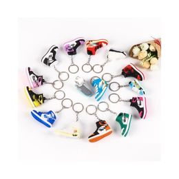 Shoe Parts Accessories Fashion Stereo Sneakers Keychains 3D Mini Basketball Shoes Model Pendant Boyfriend Birthday Cake Decorations Selli