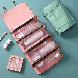 Cosmetic Bags Cases Cosmetic Bag Women Travel Hanging Nylon Organiser Foldable Wash Bag Multifunctional Makeup Bag Storage Portable Toiletry Pouch 230808