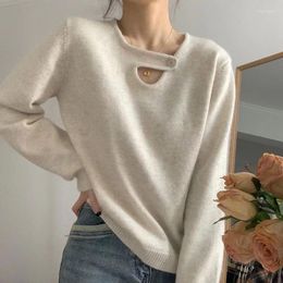 Women's Sweaters 2023 Soft Waxy Sweater Autumn And Winter Design Sense Minority Long-Sleeved Underpin Top