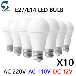 Other Home Garden 10pcs LED Bulb Lamps E27 E14 AC220V 110V 120V DC12V85V 24 Light power20W 18W 15W 12W 9W 5W 3W Lampada Living Room 230807
