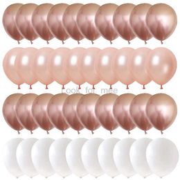 40pcs Rose Gold Metallic Latex Balloons Happy Birthday Party Decorations Adult Kids 1 2 3 5 10 14 15 18 30 35 40 50 60 Year Old HKD230808