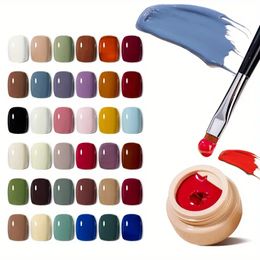 36 Colors Solid Gel Polish, Nail Art Pigment Pudding Painting Gel Polish Set, Solid Cream Mud Gel Nail Polish For Nail Art DIY Design, Removable Lasting Solid Gel Polish