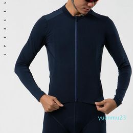 Racing Jackets Navy Pro Team Autumn Winter Thermal Fleece Long Sleeve Cycling Jersey Road Bicycle Clothing Race Fit Gear
