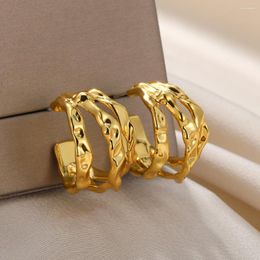 Stud Earrings Gold Color Pendientes Multiple For Women Minimalist Aretes De Mujer Earring Hollow C-Shape Jewelry