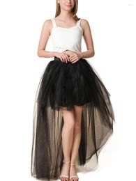 Skirts Women S Elegant Layered Mesh Tulle Skirt With High Low Tutu Overlay - Perfect For Weddings Proms And Evening Events Its