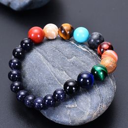 All-match Universe Galaxy Eight Planets Bracelet Blue San Starry Sky Solar System Planets Bracelet