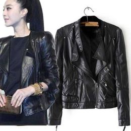 Women's Leather Faux Leather Leather Jacket Female Jackets Coat Slim Biker Motorcycle Soft Zipper girl Leather Jaquetas De Couro feminina women's clothing HKD230808