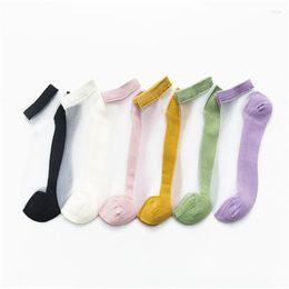 Women Socks Crystal Women's Short Cotton Bottom Shallow Mouth Summer Thin Breathable Glass Silk