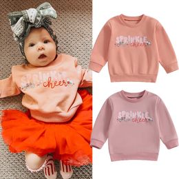 T shirts FOCUSNORM 0 4Y Baby Girl Christmas Sweatshirt Outfit Letter Flowers Print Long Sleeve Pullovers Autumn Tops 230808