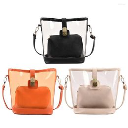 Evening Bags Transparent Shoulder Bag Women PVC Clear Simple Satchel Casual Girls Crossbody Solid Color Messenger