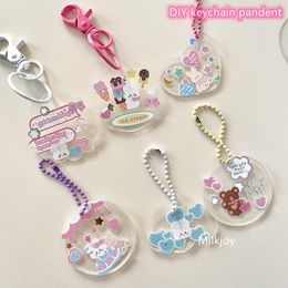 Other Office School Supplies Kawaii DIY Own Keychain Pandent Kpop Transparent Acrylic Disc Star Chasing Pendant Stationery 230807