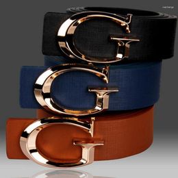 Belts Women Casual Belt Fashion Smooth Buckle Brand Leather For Girl Business Split Woman