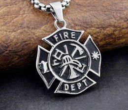 Pendant Necklaces FIRE DEPARTMENT BADGE FIREMAN NECKLACE Jewellery CHAIN