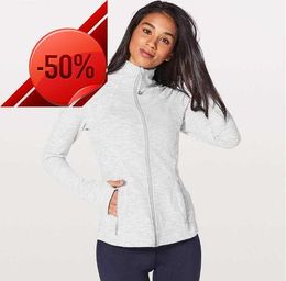 L-78 top zipper jacket hooded outfit yoga clothes long sleeve sweatshirts thumb hole training running lu women slim fitness lulu coathess